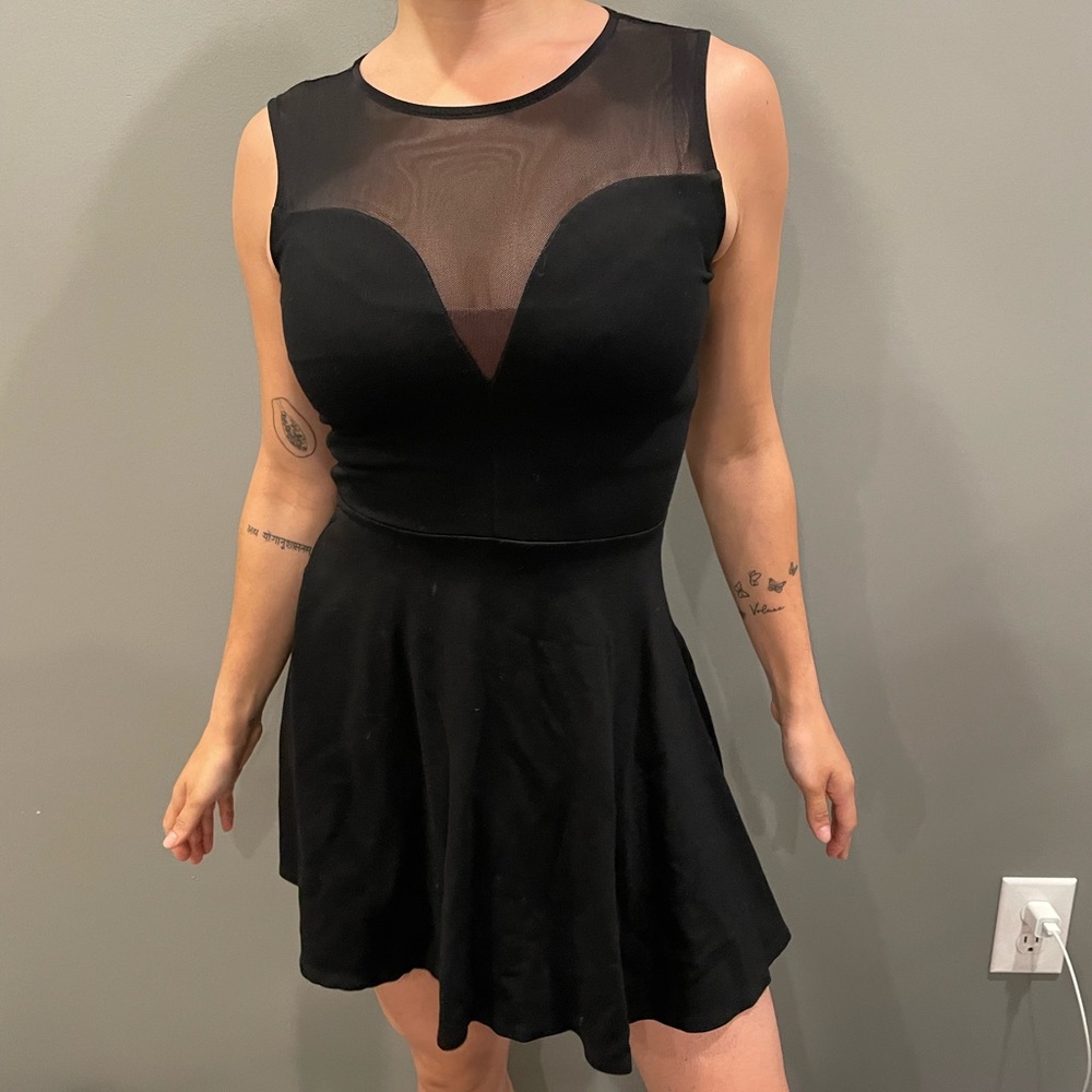 bebe black formal mini dress